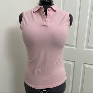 CARROLL REED Pink Sleeveless Tight Polo Top